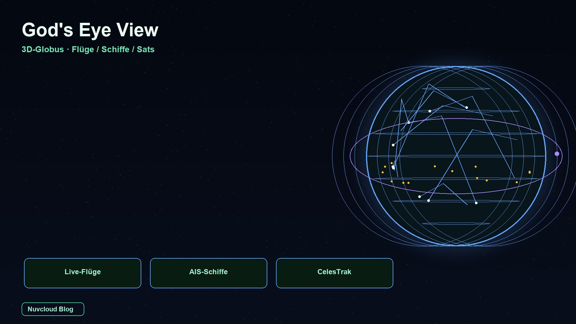 Was ist God's Eye View? Praxis mit dem viralen 3D-Globus für Live-Flüge, Schiffe und Satelliten