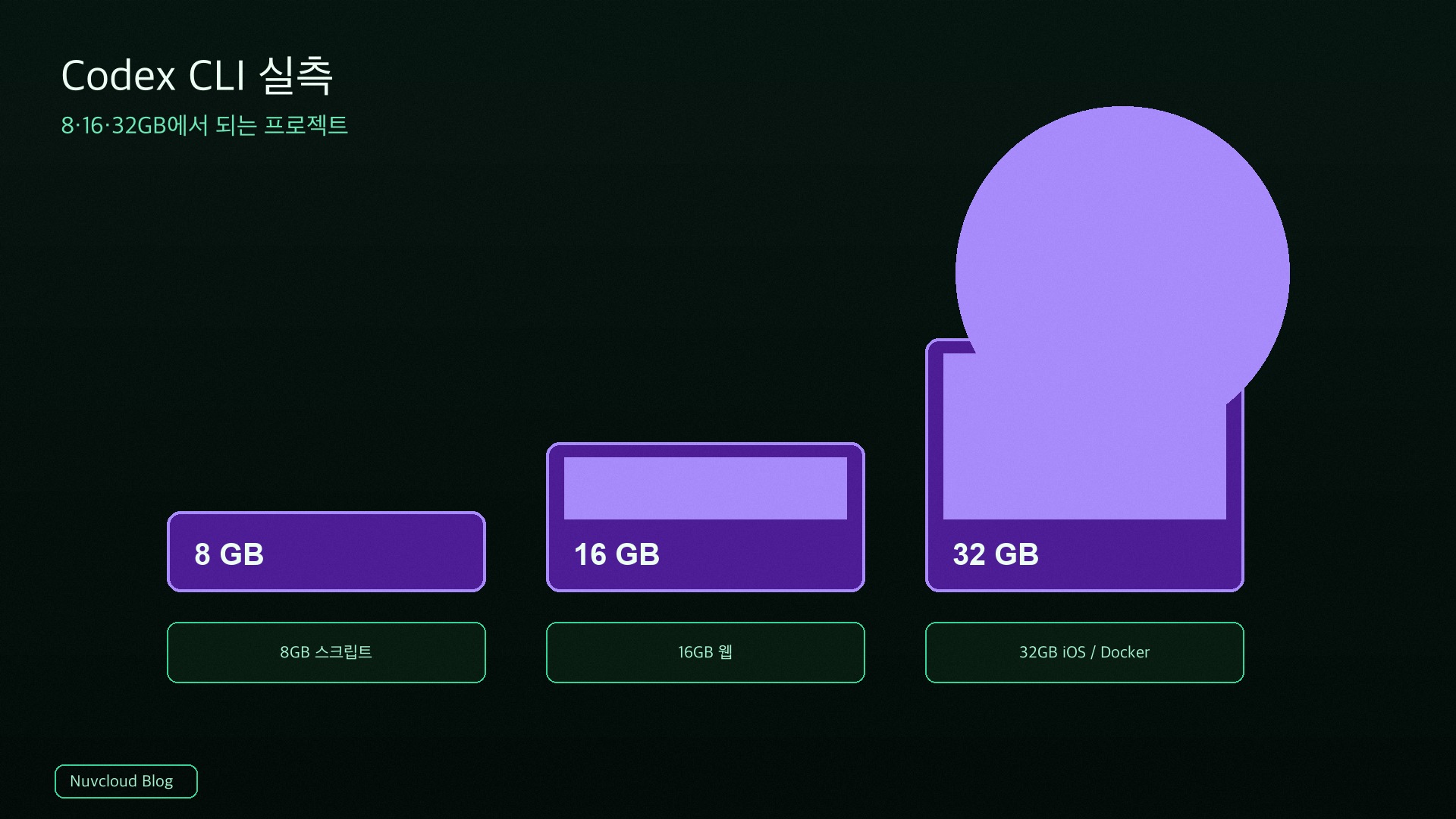 Codex CLI 실측: 8GB·16GB·32GB에서 어떤 프로젝트가 끝나는가