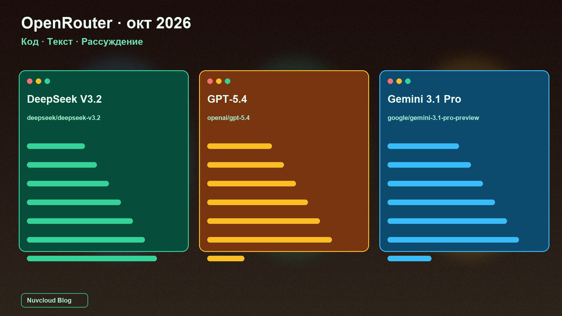 DeepSeek, GPT или Gemini на OpenRouter: как выбрать модель для кода, текста и рассуждения